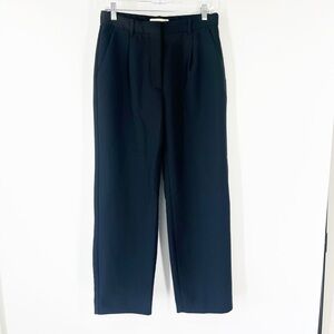 Abercrombie & Fitch High Rise Pleated Trouser Pants in Black